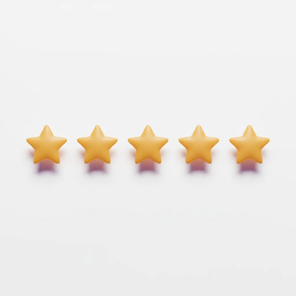 Fünf goldene Sterne - Produktbewertung